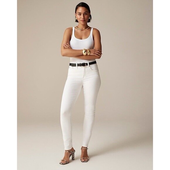 J.Crew 9" Toothpick Mid-rise Jean in White Wash ankle-length leg New Size 27 - Picture 5 of 9